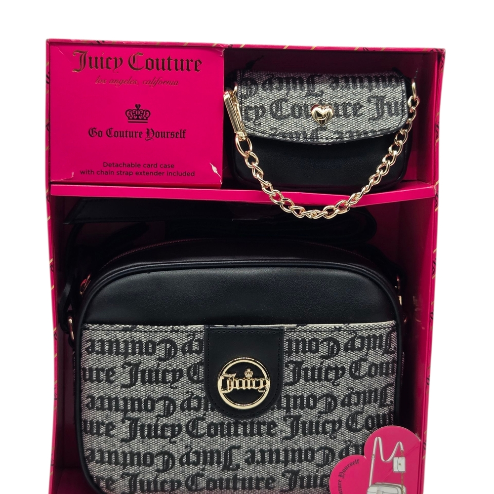 Juicy Couture Black and Gray Crossbody Bag Set
